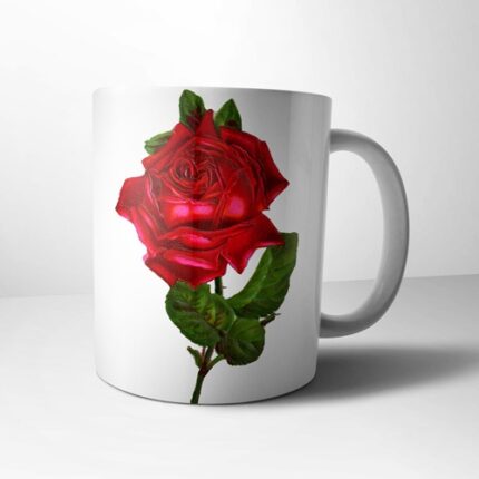 ماگ و لیوان سرامیکی رز قرمز