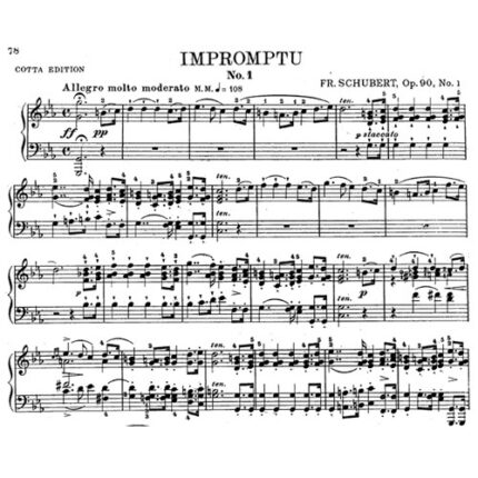 نت پیانو Impromptus Schubert op.90