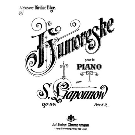 نت پیانو Lyapunov Humoreske Op.3 لیاپانف