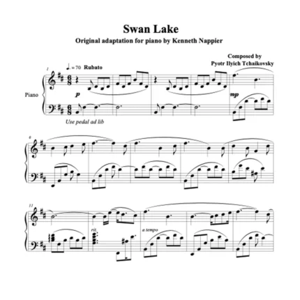 نت پیانو Swan lake اثر Tchaikovsky